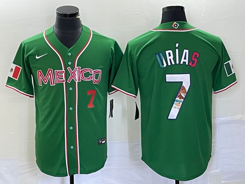 Men 2023 World Cub Mexico #7 Urias Green Nike MLB Jersey10->more jerseys->MLB Jersey